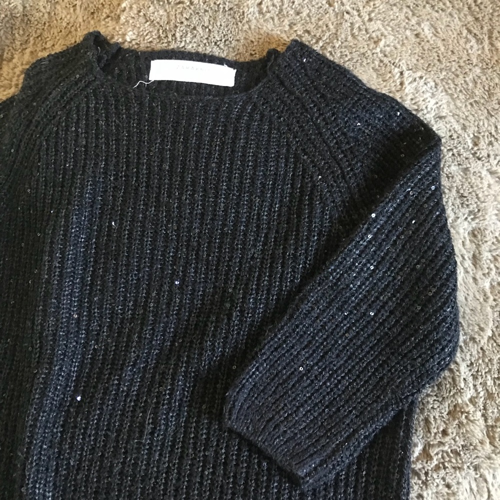 Zara Sequined Knit Sweater